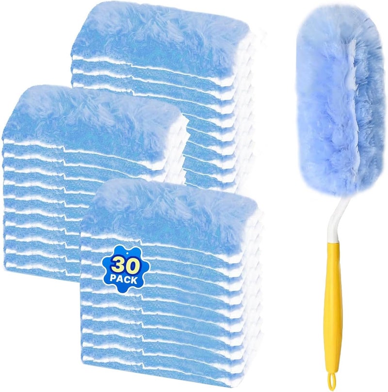 BEVAUEG Duster Refill for Swiffer Duster, 30 Count Heavy Duty Duster Refills with 1 Handle, 360 Dusters Refills Kit with 4X Microfibers, Disposable Dusters for Swiffer Duster Extended Handle for Cleaning - Image 1